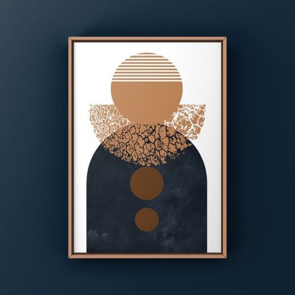 Scandinavian modern MCM boho abstract art print - Picture 1 of 3